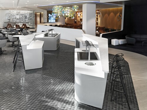Die Flughafen-Lounge „The Loft“ von Lexus und Brussels Airlines in Brüssel.
