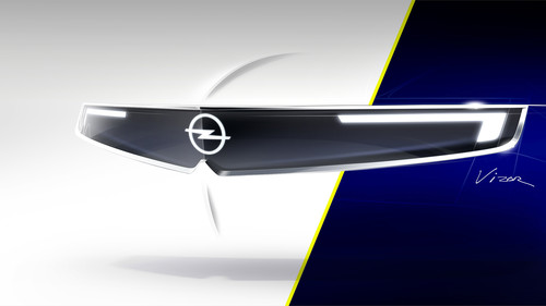 Die Front seiner künftigen Modelle wird Opel mit dem Designelement „Vizor“ (Visier) umrahmen. 