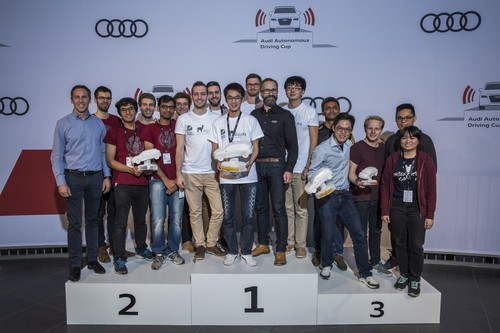 Die Gewinner des Audi Autonomous Driving Cup 2018. 