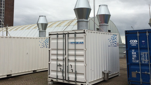 Die kompakte Anlage von Hygear wandelt Diesel und Biodiesel in Wasserstoff um. 
