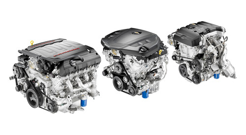 Die neuen Motoren für den Chevrolet Camaro: Small Block 6.2L V8 LT1, 3.6L V6, Ecotec 2.0L Turbo.