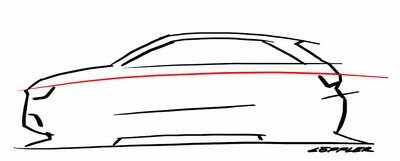 Die Schulterlinie soll den Audi A1 komplett umschließen und ein so genannter Dachkontrastbogen weitere Designakzente setzen. 