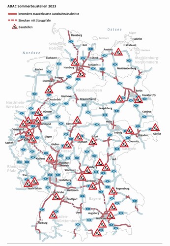 Die wichtigsten Autobahn-Baustellen des Sommers 2023.