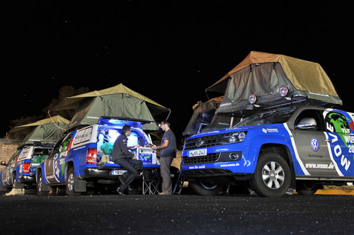 Die World Aids Awareness Expedition nutzt fünf Vólkswagen Amarok mit Spezialausbau.