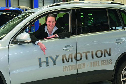 Dr.-Ing. Eva Schießwohl-Heinrich, 201AWoman DrivING Award2019-Gewinnerin von 2010, leitet inzwischen ein Forscherteam von sieben Frauen und Männern, das bei Volkswagen die Alltagstauglichkeit der Brennstoffzellen-Technologie vorantreibt.