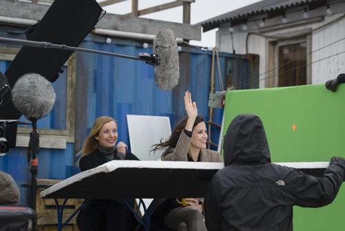 Dreharbeiten zum TV-Spot der Opel-Kampagne „Umparken im Kopf“ mit Nadja Uhl und Bettina Zimmermann.