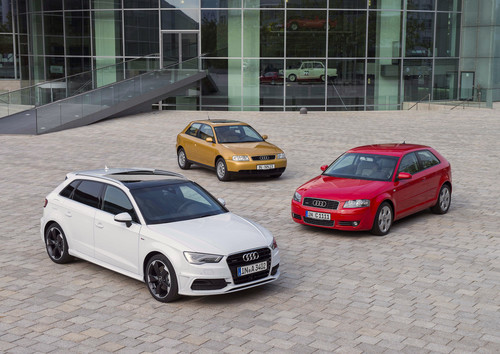 Drei Generationen Audi A3.