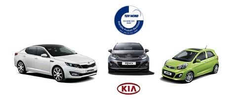 Drei Kia-Modelle erhalten Umwelt-Zertifikat von TÜV Nord.