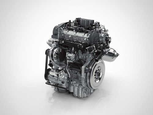 Drei-Zylinder Benzinmotor von Volvo.