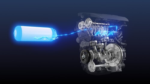 Dreizylinder-Pkw-Wasserstoffmotor von Toyota.