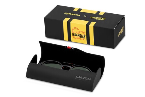 Ducati feiert 60 Jahre Scrambler auch mit einer streng limitierten Sonnenbrille von Carrera.