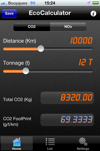 Eco-Calculator-App von Renault Trucks.
