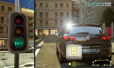„Ecoflex Experience“ von Opel: Die Teilnehmer können ab sofort ihre virtuellen Fahr- und Sparqualitäten per Internet-Simulator unter Beweis stellen.