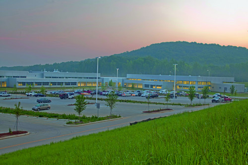Energie sparende Außenbeleuchtung im Volkswagen-Werk Chattanooga.