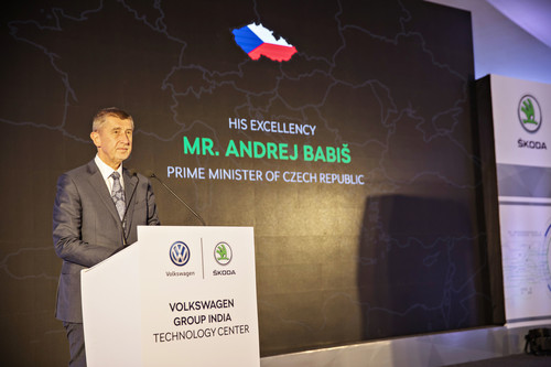 Eröffnung des Technologiezentrums von Skoda und Volkswagen in Chakan in Indien: Tschechiens Ministerpräsident Andrej Babis.