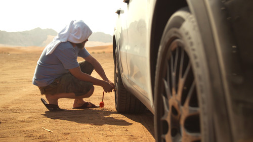 Erprobungsfahrt des neuen Porsche Cayenne in Dubai.