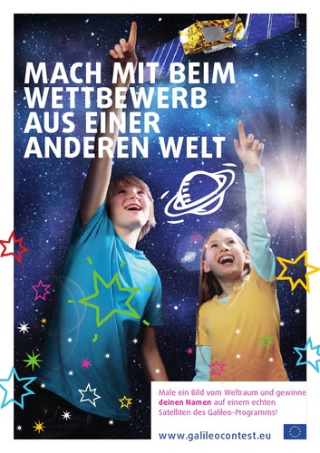 EU-weiten Malwettbewerbs für Kinder von 9 bis 11 zum Thema ‚Weltraum’.