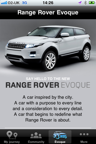Evoque-App von Range Rover.