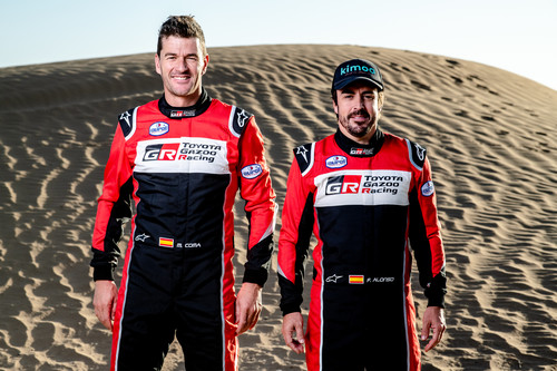 Fahren für Toyota die Dakar 2020: Fernando Alonso (rechts) und Marco Coma.
