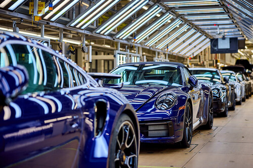 Fahrzeugproduktion im Porsche-Werk Stuttgart-Zuffenhausen.