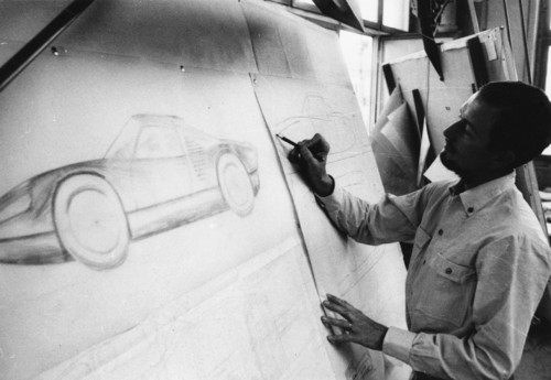 Ferdinand Alexander Porsche im Designbüro (1963).