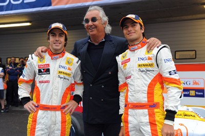 Fernando Alonso, Flavio Briatore, Nelson Piquet Junior, Formel 1, Renault F1 Team, 2009.