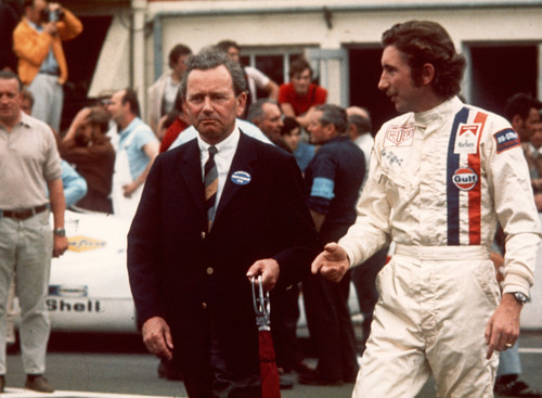 Ferry Porsche und Jo Siffert in Le Mans 1970.