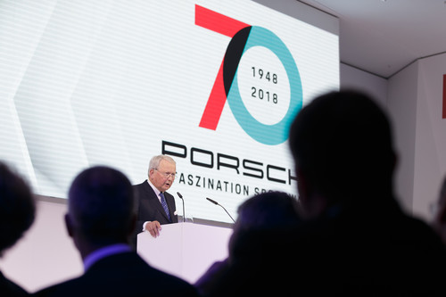 Festakt „70 Jahre Porsche Sportwagen“: Aufsichtsratsvorsitzender Dr. Wolfgang Porsche.
