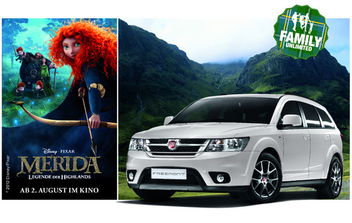 Fiat kooperiert mit Disney zum Kinostart von „Merida – Legende der Highlands“.