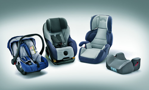 Fiat Panda: Kindersitz Baby One, Isofix, Scout und Junior.