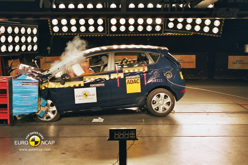 Ford Fiesta im EuroNCAP-Crashtest.