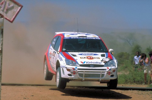 Ford Focus RS WRC der ersten Generation bei der Safarai-Rallye Kenia 1999.