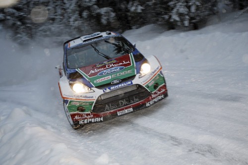 Ford Focus RS WRC von  Mikko Hirvonen und Jarmo Lehtinen .