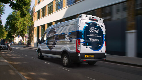 Ford und Hermes testen in London die Akzeptanz: Scheinbar fahrerloser Transit.