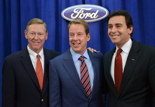 Führungswechsel bei Ford (von links): Alan Mulally, Bill Ford und Mark Fields.