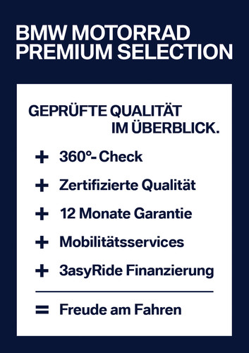Gebrauchtmaschinen-Gütesiegel: BMW Motorrad Premium Selection. 