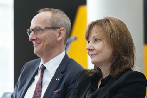 GM-Chefin Mary Barra und Opel-Vorstandsvorsitzender Dr. Karl-Tomas Neumann.