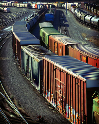 Güterverkehr auf der Schiene.