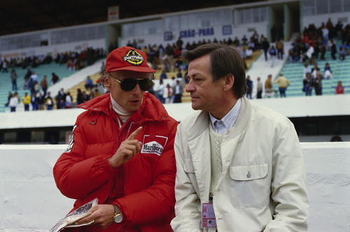 Hans Mezger mit Niki Lauda (ca. 1984).