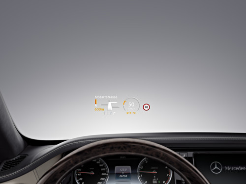Head-up-Display in der Mercedes-Benz S-Klasse.