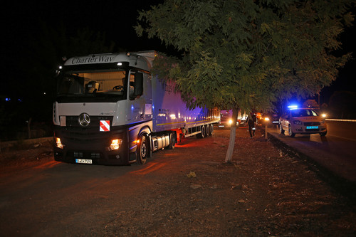 Hilfskonvoi auf dem Weg nach Gaziantep, Südtürkei.