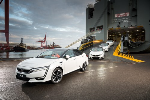 Honda bringt die ersten Clarity Fuel Cell nach Europa.