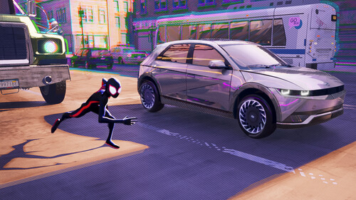 Hyundai Ioniq 5 in Animationsfilm „Spider-Man: Across the Spider-Verse“. 