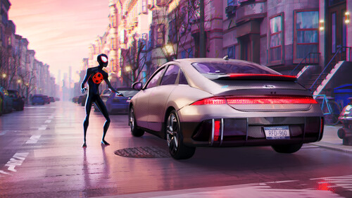 Hyundai Ioniq 6 in Animationsfilm „Spider-Man: Across the Spider-Verse“. 