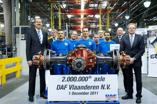 Im belgischen DAF-Werk in Westerlo ist die zweimillionste Achse produziert worden.
