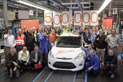 Im Ford-Werk Köln-Niehl lief der 500 000ste Fiesta vom Band. Es ist eine Rechtslenker-Ausführung für einen Kunden in Großbritannien.