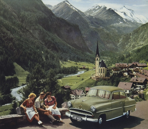 Im Opel zum Großglockner: Fahrzeuge wie der Olympia Rekord (1955).
