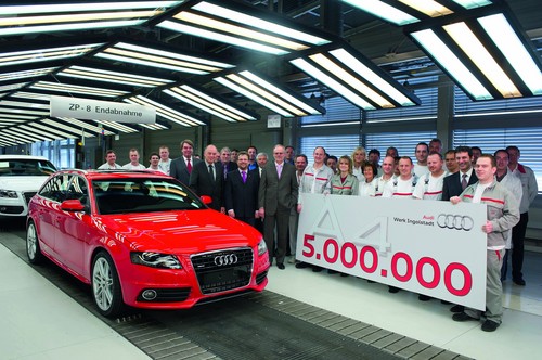 Im Werk Ingolstadt rollte der fünfmillionste Audi A4 vom Band – ein Avant 3.0 TDI Quattro in Misanorot.