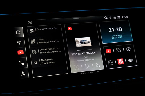 In ausgewählten Audi-Modellen kann direkt über das Infotainmentsystem des Fahrzeugs auf Youtube zugegriffen werden.