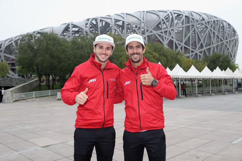In Peking Start in die Formel-E-Saison: Daniel Abt, Lucas di Grassi (rechts).